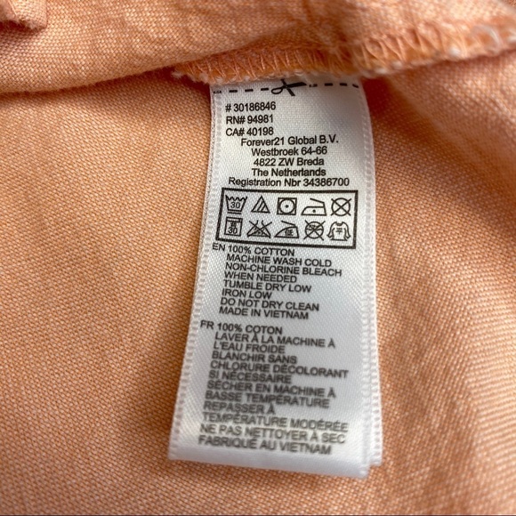 Forever 21 Essentials Medium Peach Button Down Shirt - Picture 5 of 5